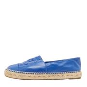 Pre-owned Leather espadrilles Chanel Vintage , Blue , Dames