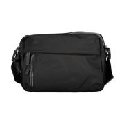 Nylon Handtas met Zakken en Logo Mandarina Duck , Black , Dames