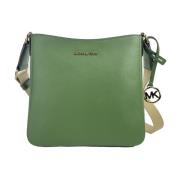 Groene Leren Messenger Tas met Achterzak Michael Kors , Green , Dames