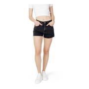 Zwarte Shorts met Ritssluiting Pepe Jeans , Black , Dames