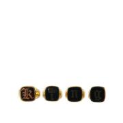 Gouden Messing Emaille Set van 4 Ringen Dolce & Gabbana , Yellow , Her...