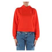 Hoodie van katoen met logopatch Calvin Klein Jeans , Red , Dames