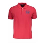 Geborduurd Logo Katoenen Poloshirt La Martina , Red , Heren