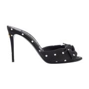 Polka-Dot Satijnen Sandalen met Strik Detail Dolce & Gabbana , Black ,...