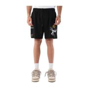 Lyocell Bermuda Shorts met elastische taille Represent , Black , Heren