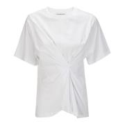 Gebundelde Voorkant T-shirt Victoria Beckham , White , Dames