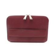 Pre-owned Leather clutches Bottega Veneta Vintage , Red , Dames