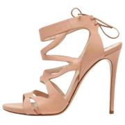 Pre-owned Leather sandals Casadei Pre-owned , Beige , Dames