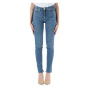 High Rise Skinny Jeans Vijf Zakken Calvin Klein Jeans , Blue , Dames