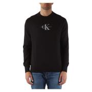 Katoenen Crewneck Geborduurd Logo Sweater Calvin Klein Jeans , Black ,...