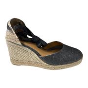 Carina Wedge Espadrilles met Glitterdetail Castañer , Gray , Dames