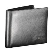 Zwarte Leren Bifold Portemonnee Mannen Kaart Guess , Black , Heren