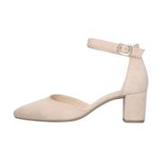 Beige Suède Pump met Enkelband Gabor , Beige , Dames