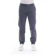 Trend Blauwe Katoenen Jeansbroek Baldinini , Blue , Heren