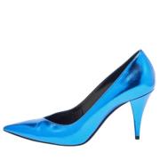 Pre-owned Leather heels Yves Saint Laurent Vintage , Blue , Dames