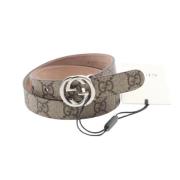 Pre-owned Leather belts Gucci Vintage , Beige , Dames