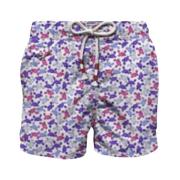 Heren Strand Shorts Micro Patroon MC2 Saint Barth , Multicolor , Heren