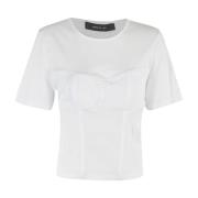 Casual Katoenen T-shirt Federica Tosi , White , Dames