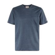 Linnen T-shirt met voorzak MC2 Saint Barth , Blue , Heren