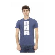 Blauw Katoenen T-Shirt, Korte Mouw, Ronde Hals Baldinini , Blue , Here...