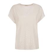 Witte T-shirts en Polos met Pailletten Print Kangra , White , Dames