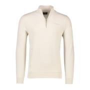 Beige Slim Fit Half Zip Sweater Cavallaro , Beige , Heren