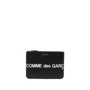 Zwarte Leren Ritsportemonnee Comme des Garçons , Black , Heren