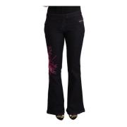 Zwarte Flared Denim Jeans Exte , Black , Dames