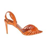 Oranje Patent Leren Sandalen Ncub , Orange , Dames