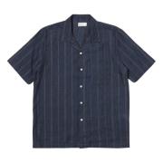 Dobby Stripe Linen Road Shirt Universal Works , Blue , Heren