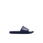 Slippers met logo Emporio Armani EA7 , Blue , Heren