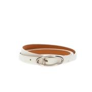 Pre-owned Leather bracelets Hermès Vintage , White , Dames