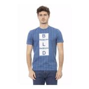 Blauw Katoenen T-Shirt met Print op de Voorkant Baldinini , Blue , Her...