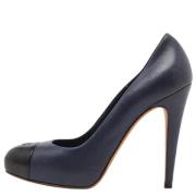 Pre-owned Leather heels Chanel Vintage , Blue , Dames