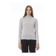 Metal Monogram Turtleneck Sweater Baldinini , Gray , Dames