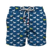 Heren Strand Shorts Micro Patroon MC2 Saint Barth , Multicolor , Heren