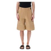 Canvas Bermudas Werkkleding Zak Shorts Fendi , Brown , Heren