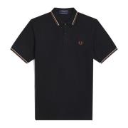 Originele Twin Tipped Polo Zwart Fred Perry , Black , Heren