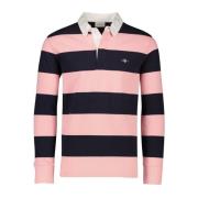 Roze Gestreepte Rugby Kraag Trui Gant , Multicolor , Heren