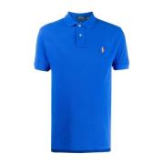 Iris Blue Knit Polo Shirt Ralph Lauren , Blue , Heren