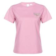 Vogels Logo Geborduurd T-Shirt Pinko , Pink , Dames