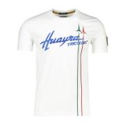 Wit Ronde Hals Slim Fit T-shirt Aeronautica Militare , White , Heren