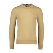 Beige Sweater Ronde Hals Katoen Polyester Tommy Hilfiger , Beige , Her...