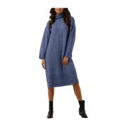 Blauwe Gebreide Midi Jurk Abbie Object , Blue , Dames