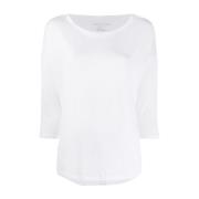 Witte Sweatshirt Damesmode Ss24 Majestic Filatures , White , Dames