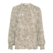 Gedrukte blouse met pofmouwen InWear , Beige , Dames