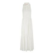 Elegant Halterneck Maxi Dress MC2 Saint Barth , White , Dames
