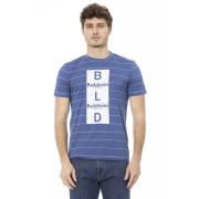 Trend Blauw Katoenen T-Shirt, Korte Mouw, Voorprint Baldinini , Blue ,...