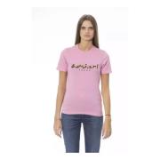 Roze Crew Neck T-Shirt met Print Baldinini , Pink , Dames