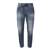 Slim Fit Blauwe Jeans Made in Italy Dondup , Blue , Heren